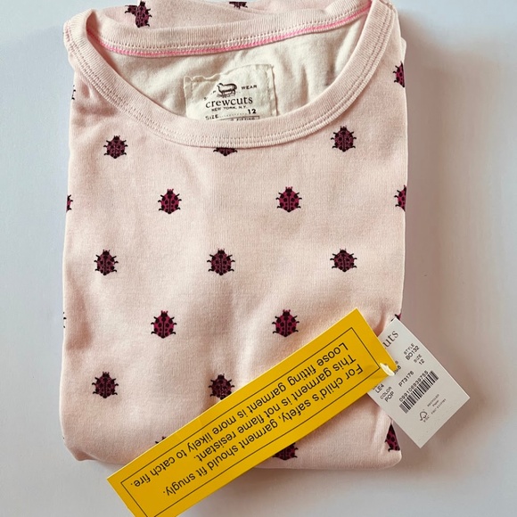 NWT Crewcuts girls short-sleeve printed pajama set size 12 - Picture 1 of 3